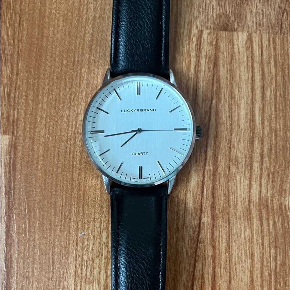 Lucky Brand | Black Leather | Silver Watch